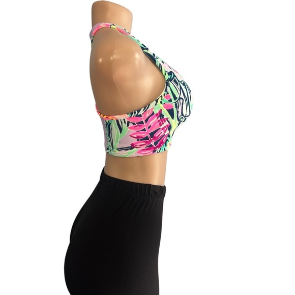 3/$30 🍂 Lilly Pulitzer Sports Bra Luxletic Multicolor Back Scoop Neck - Picture 3 of 7